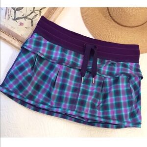 Lululemon Personal Best Run Skirt Oasis Ombré Lolo Purple Plaid Rare